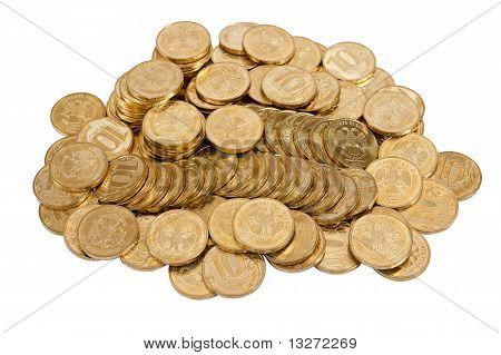 Coins isolated on white background