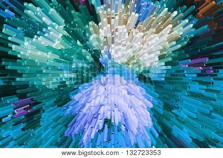 Color Texture Background, Abstract ,color Extrusion  Blocks And Pyramids,  Abstract Colorful 3D Extr