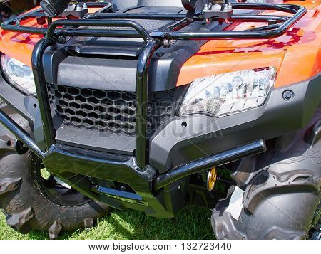 Close details of an ATV Quad Bike fun extreme sports machine