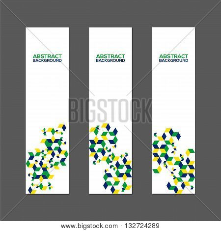 Collection of abstract banner with Brazil flag color concept