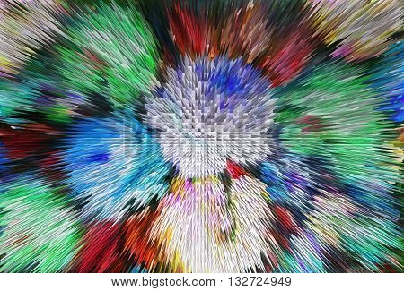 Impressionism painting with extrusion effect colored floral background bright colorful abstract extrusion blocks and pyramids the gradient for background and texture 3D extrusion floral patternrn