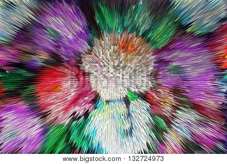 Impressionism painting with extrusion effect colored floral background bright colorful abstract extrusion blocks and pyramids the gradient for background and texture 3D extrusion floral patternrn