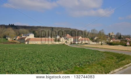 Serans France - march 14 2016 : the picturesque castle in spring