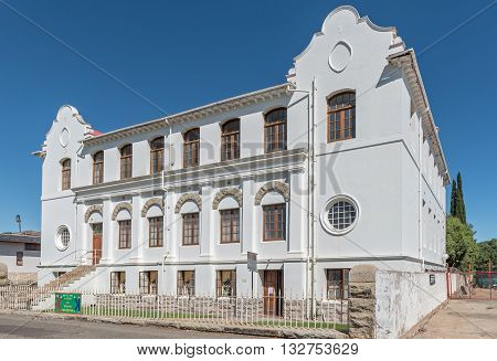 CRADOCK SOUTH AFRICA - FEBRUARY 19 2016: The hall of the Dutch Reformed Mother Church in Cradock was inaugurated in 1912. Cradock is a medium sized town in the Eastern Cape Province