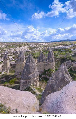 Famous Love valley in Cappadocia, Turkey