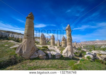 Famous Love valley in Cappadocia, Turkey