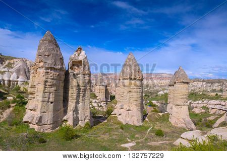 Famous Love valley in Cappadocia, Turkey