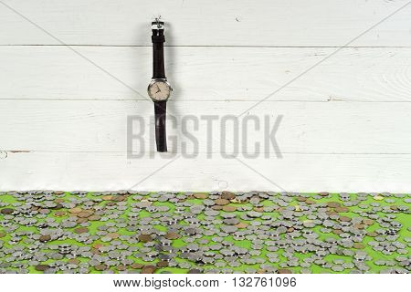 financial report. time is money and wealth. concept of time and money. Copy space for text.