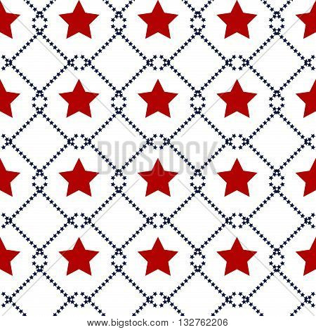 Hapy Independence Day seamless pattern vector. Memorial day. 4th of July. Set of American backgrounds. Collection of seamless patterns in traditional red, blue and white colors. USA flag vector.