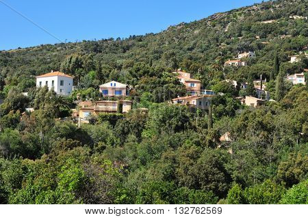 Rayol Canadel sur Mer France - april 18 2016 : the village in spring