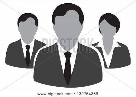 Two Businessmen and One Businesswoman Icon partnership