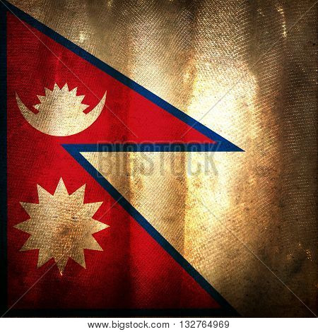 Old grunge old vintge flag of Nepal