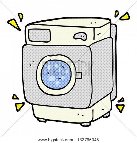 freehand drawn cartoon rumbling washing machine