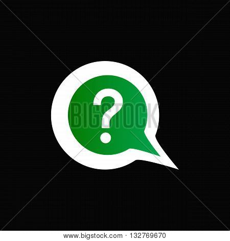 Green question mark in speech bubble icon