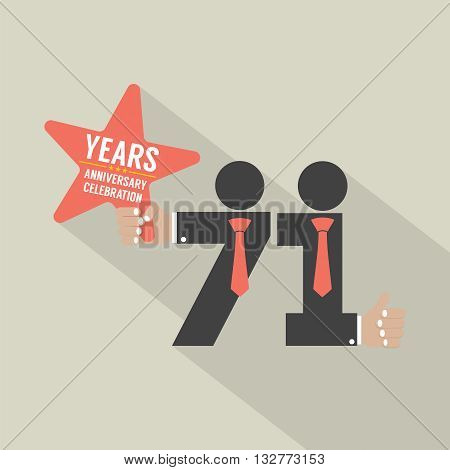 71st Years Anniversary Typography Design Vector Illustration. EPS 10