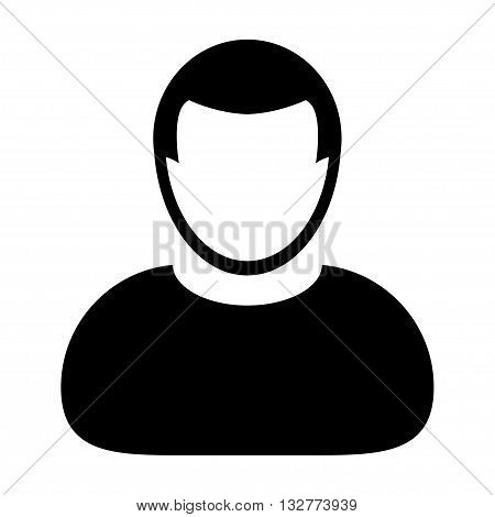 User Icon - Man, Profile, Businessman, Manager, Customer, Client Flat Color User Icon in Glyph Vector illustration.