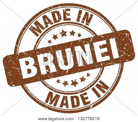made in Brunei brown round vintage stamp.Brunei stamp.Brunei seal.Brunei tag.Brunei.Brunei sign. 