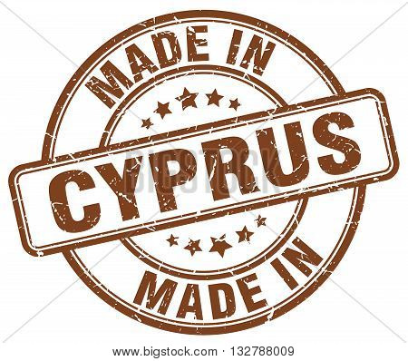 made in Cyprus brown round vintage stamp.Cyprus stamp.Cyprus seal.Cyprus tag.Cyprus.Cyprus sign.Cyprus.Cyprus label.stamp.made.in.made in.