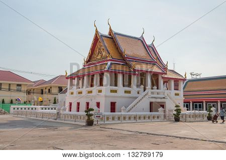 BANGKOK THAILAND 7 MAY 2016 : Wat Kalayanamitr in Bangkok city it was established by Chaophraya Nikornbadin and King Rama II named the temple 