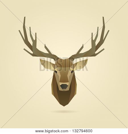 deer head portrait polygon illustration, geometric logo