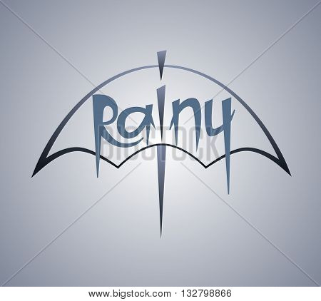 Hand lettering art for typography poster. logo on the umbrella 