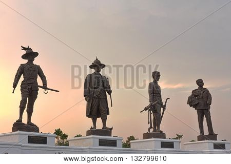 HUA HIN THAILAND-APRIL 22 : People travel in Rajabhakti Park on APRIL 22 2016 in HUA HIN Prachuap Khiri Khan Province THAILAND. Rajabhakti Park is a historically themed park honouring past Thai kings from the Sukhothai period to the current royal house of