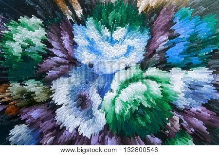 color extrusion blocks Abstract colorful 3D extrusion background flowers floral pattern
