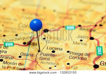 Puente Genil pinned on a map of Spain