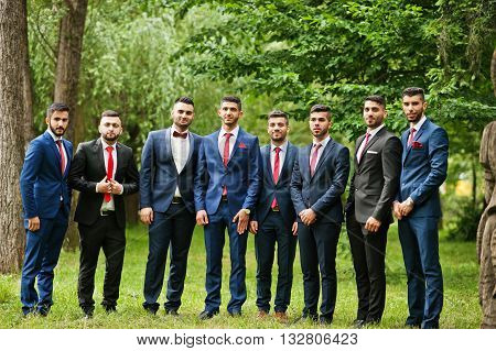 Kyiv, Ukraine - June 25, 2015: Eigth Stylish Arabic Businessman Mans In Tuxedo