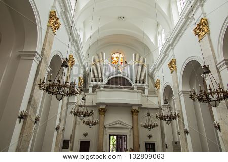 Chelm POLAND - May 7 2016: Inside the shrine the Basilica of Virgin Mary in Chelm in eastern Poland near Lublin