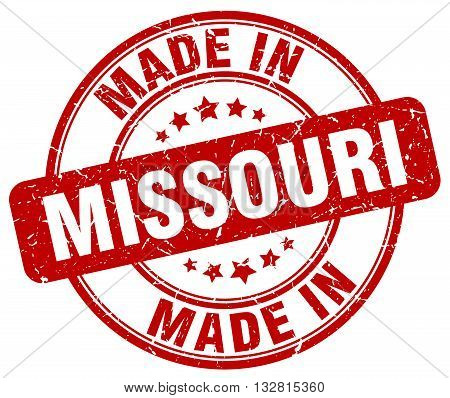 made in Missouri red round vintage stamp.Missouri stamp.Missouri seal.Missouri tag.Missouri.Missouri sign.Missouri.Missouri label.stamp.made.in.made in.