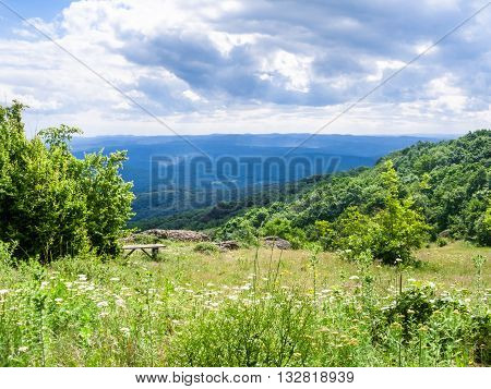 viewpoint in Bulgarian Strandzha mountain in Bulgaria
