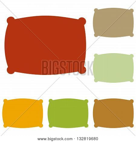 Pillow sign illustration. Colorful autumn set of icons.