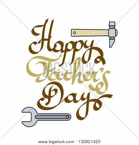 Happy father day Lettering vector illustration. Typographical Background