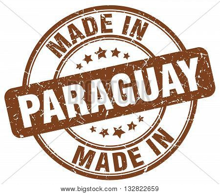 made in Paraguay brown round vintage stamp.Paraguay stamp.Paraguay seal.Paraguay tag.Paraguay.Paraguay sign.Paraguay.Paraguay label.stamp.made.in.made in.