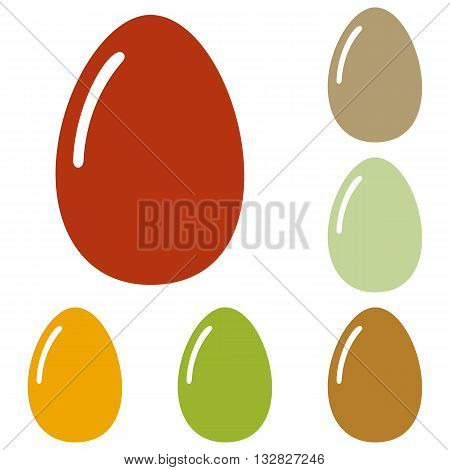Chiken egg sign. Colorful autumn set of icons.