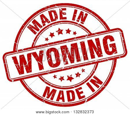 made in Wyoming red round vintage stamp.Wyoming stamp.Wyoming seal.Wyoming tag.Wyoming.Wyoming sign.Wyoming.Wyoming label.stamp.made.in.made in.