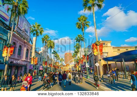 OSAKA, JAPAN - December 1, 2015: Universal Studios Japan (USJ). According to 2014 Theme Index Global Attraction Attendance Report, USJ is ranked fifth among the top 25 amusement parks worldwide.