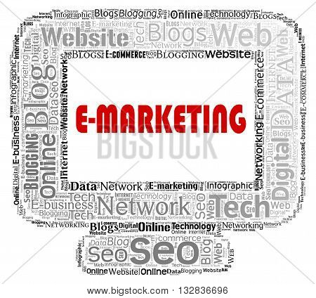 Emarketing Computer Indicates Web Site And Websites