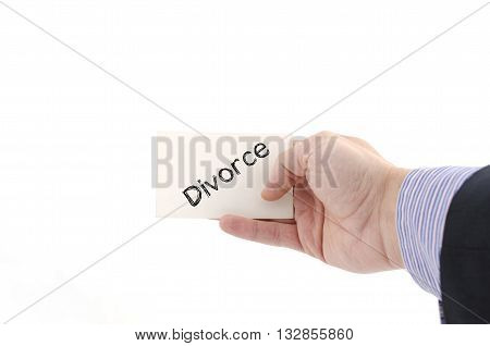 Divorce text concept isolated over white background