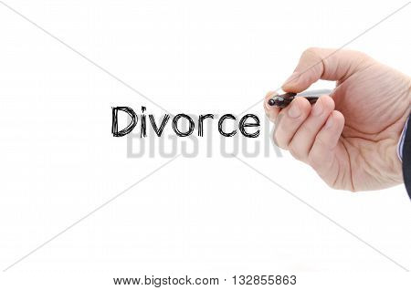 Divorce text concept isolated over white background