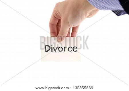 Divorce text concept isolated over white background