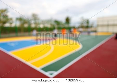 People Play Volleyball In Stadium Blurred Sence