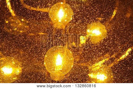 orange blur vintage light bulb lamp abstract