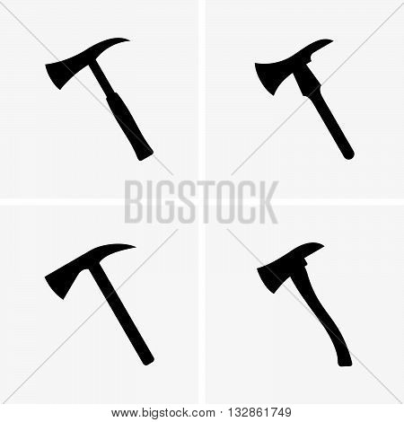 Set of four fire axes ( shade pictures )