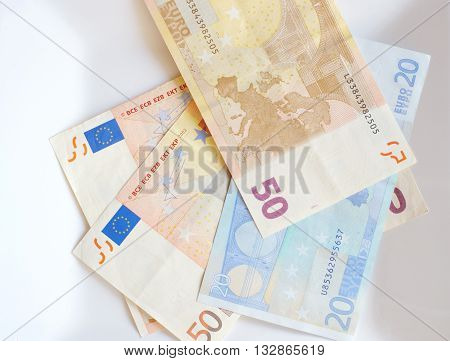 50 euro banknote money on white background