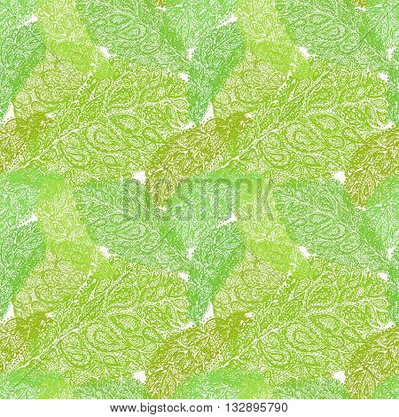 Croton Leaf Illustration In Paisley Style.