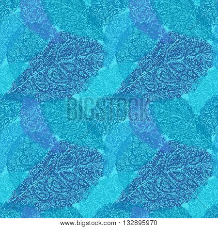 Croton Leaf Illustration In Paisley Style.