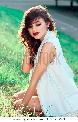 Beautiful Brunette Girl In Swag Fashion Style