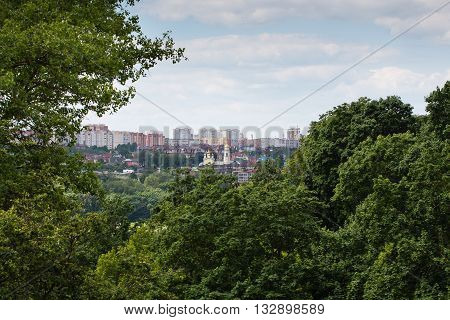 The landscape of the city of Kaluga in summer day